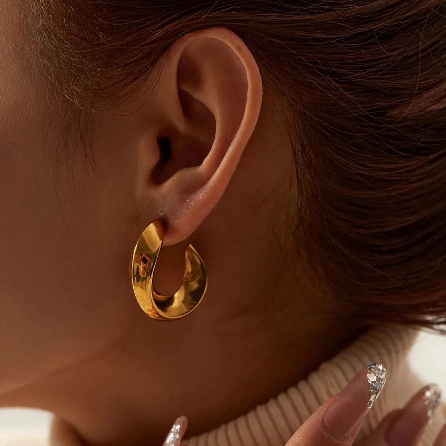 Non tarnish Gold Hoop Earrings