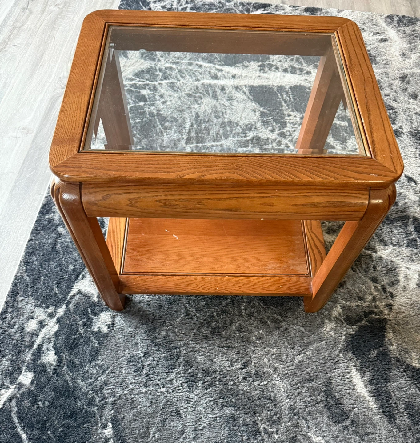 Wood & Glass End Table