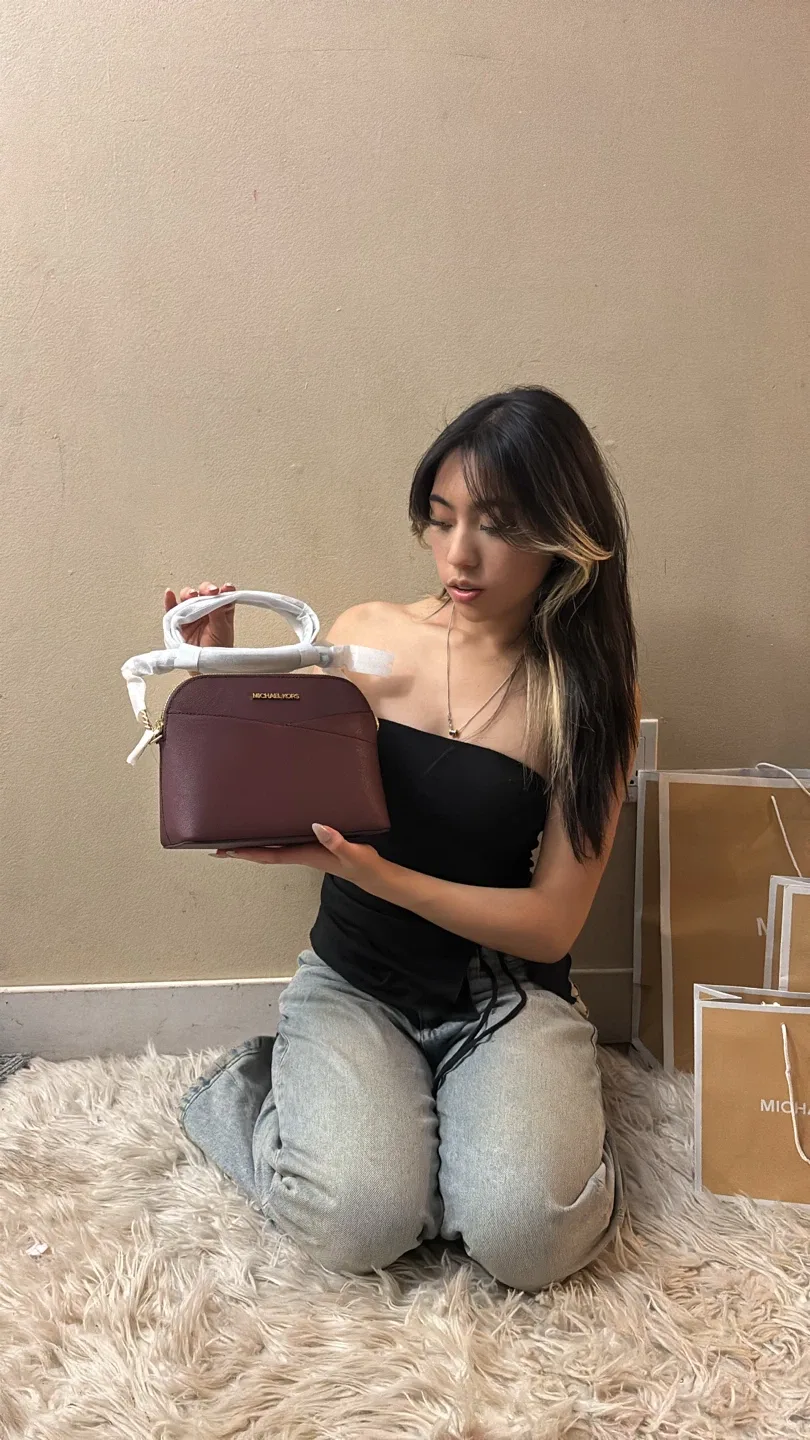 Michael Kors Dome Crossbody Bag - Burgundy