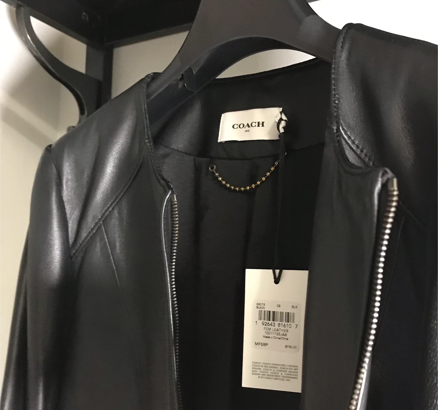 Coach Leather Jacket - Size 08