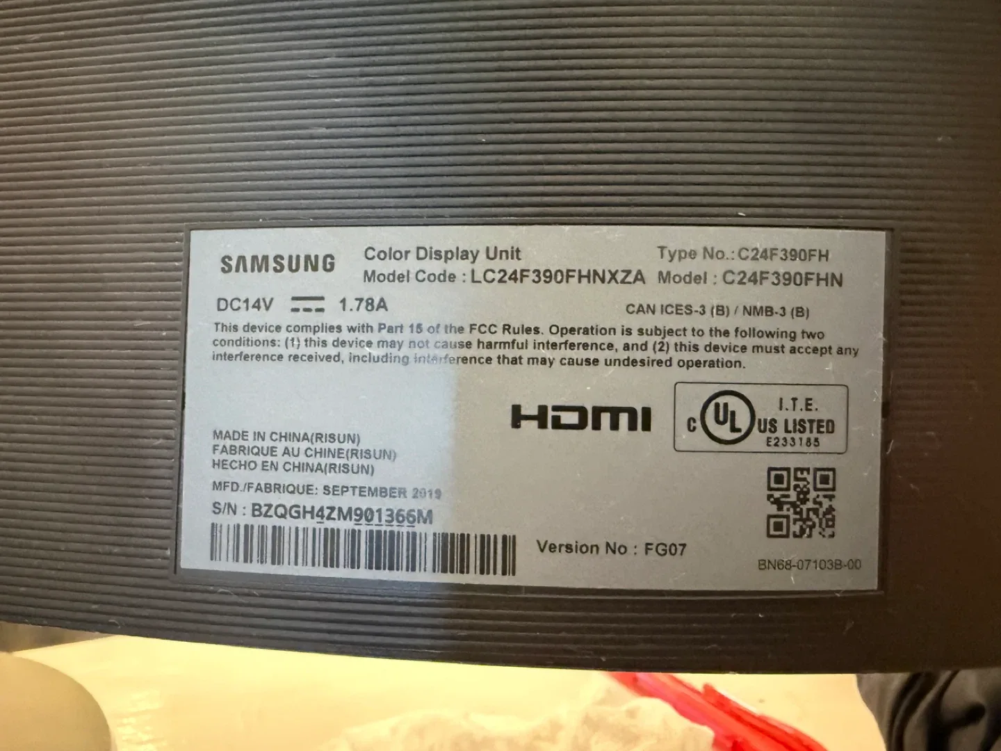 Samsung C24F390FHN 24" Curved Monitor image indicator(2)