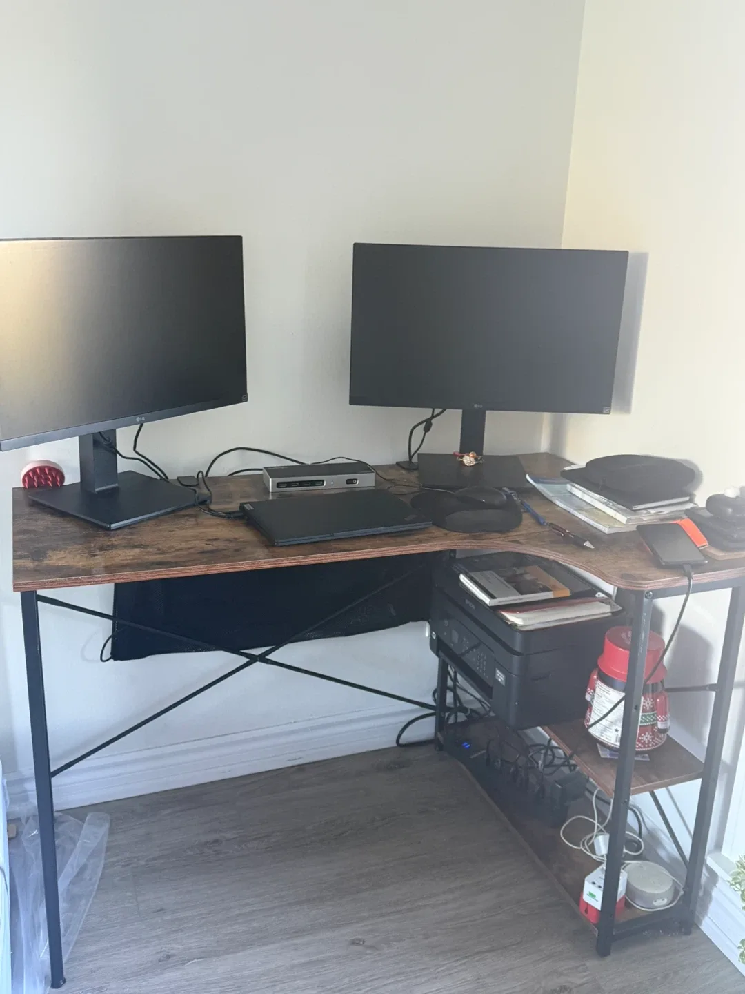 L-Shaped Corner Desk with Shelves***Desk only** image indicator(2)