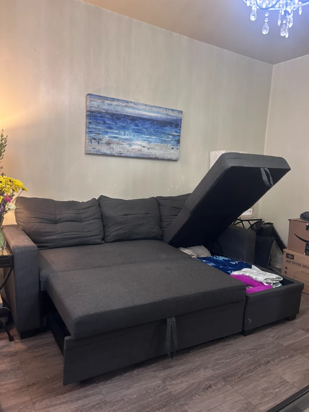 Gray Sectional Sofa with Storage - photo 3