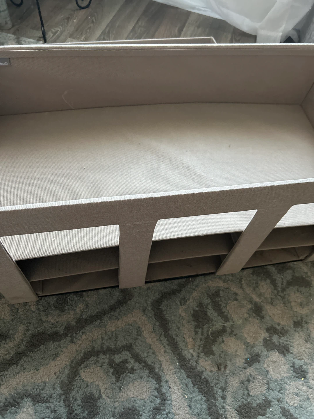 Beige Storage Ottoman Bench - photo 2