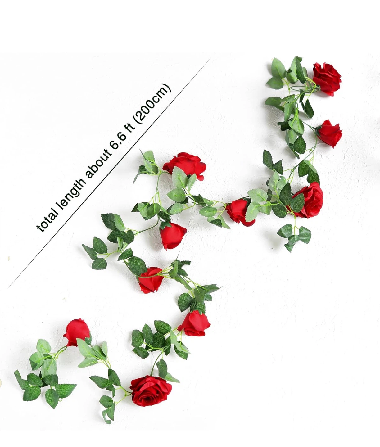 FiveSeasonStuff Artificial Red Rose Garland - New! - photo 2