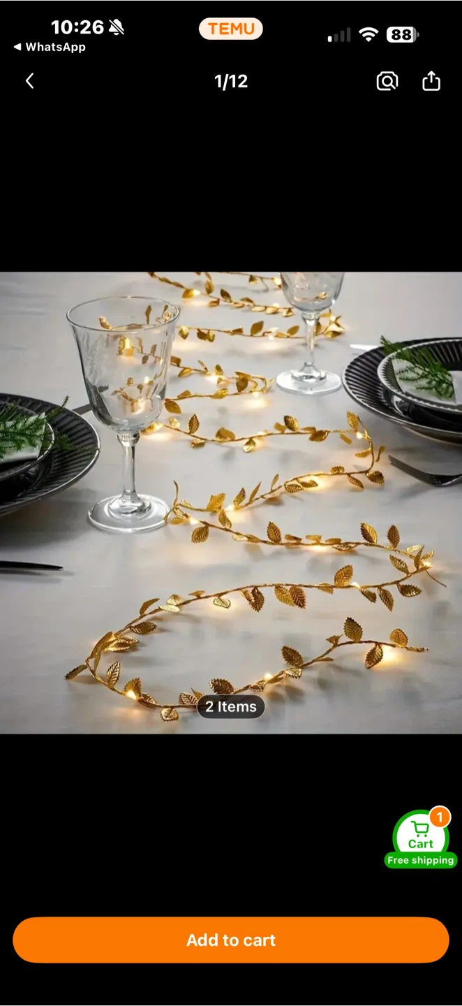 Gold Leaf String Lights - New! - photo 3