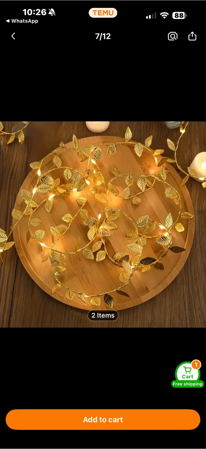 Gold Leaf String Lights - New! - photo 2