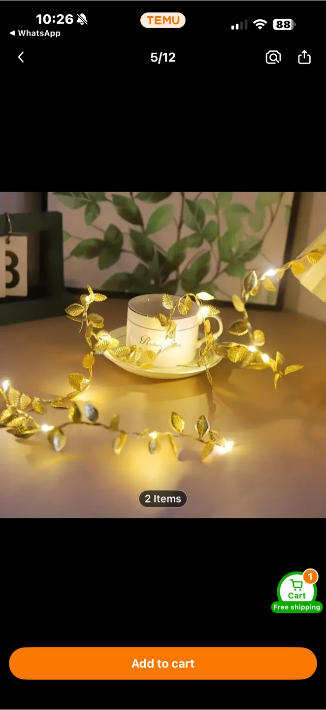 Gold Leaf String Lights - New!