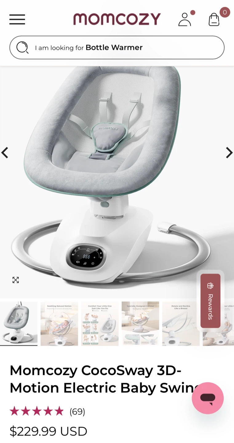 Momcozy CocoSway 3D-Motion Electric Baby Swing