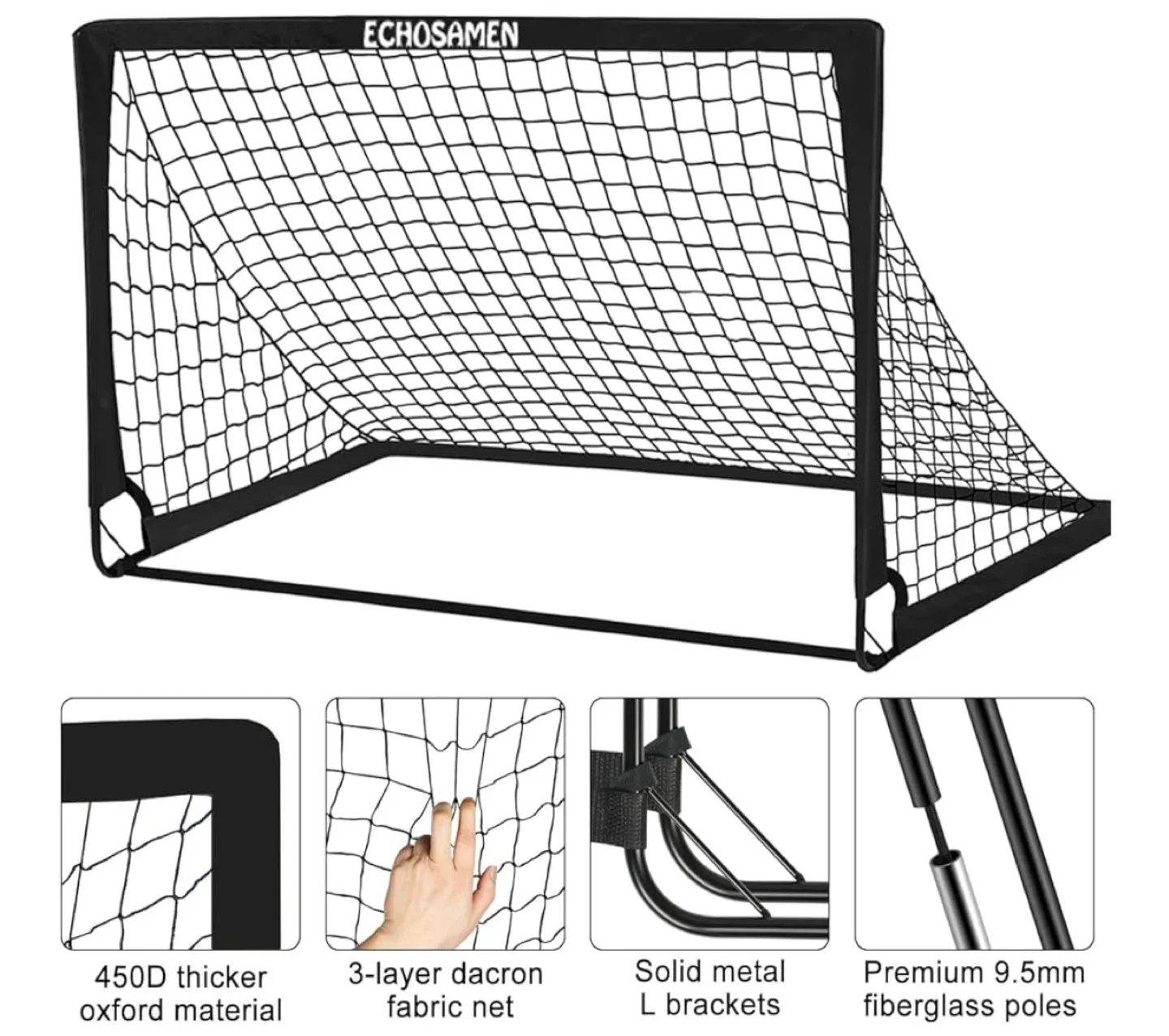 ECHOSAMEN Portable Soccer Goal Set image indicator(3)