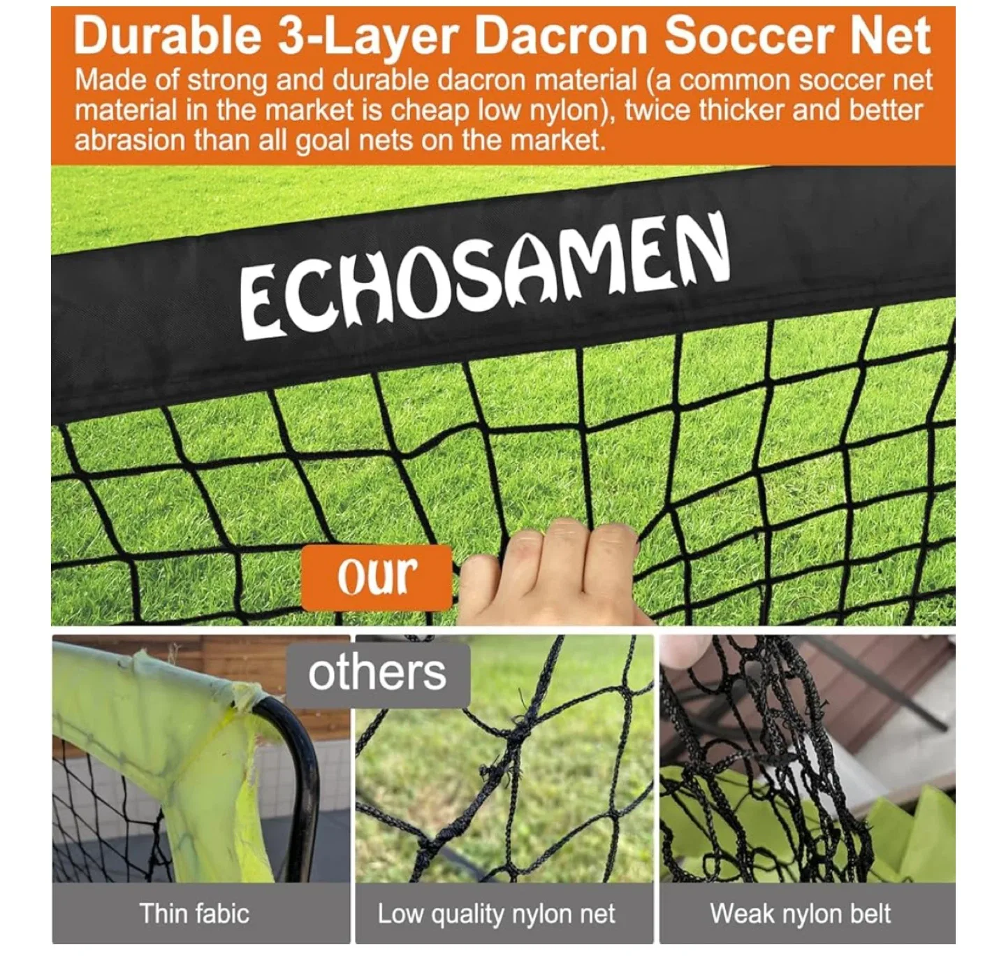 ECHOSAMEN Portable Soccer Goal Set image indicator(6)