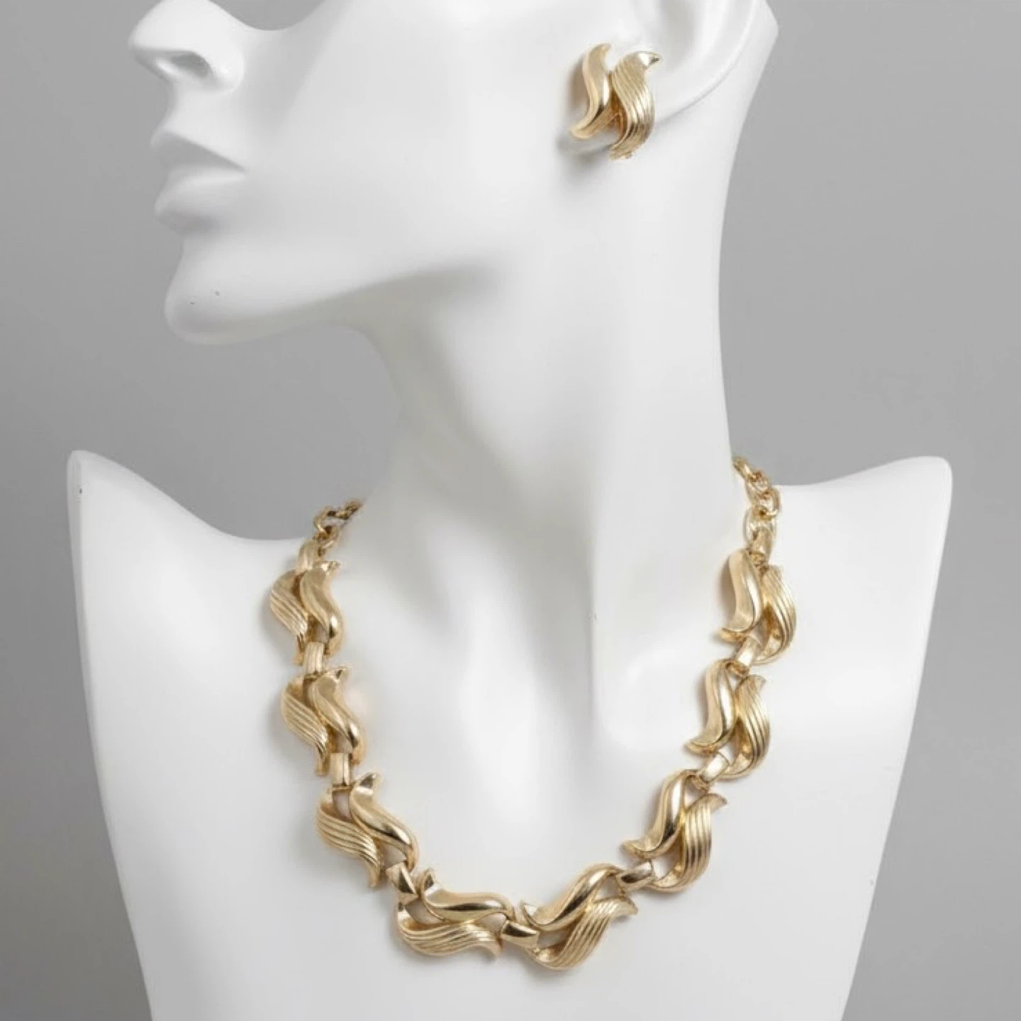 1950s Signed Coro Set Necklace + Earrings