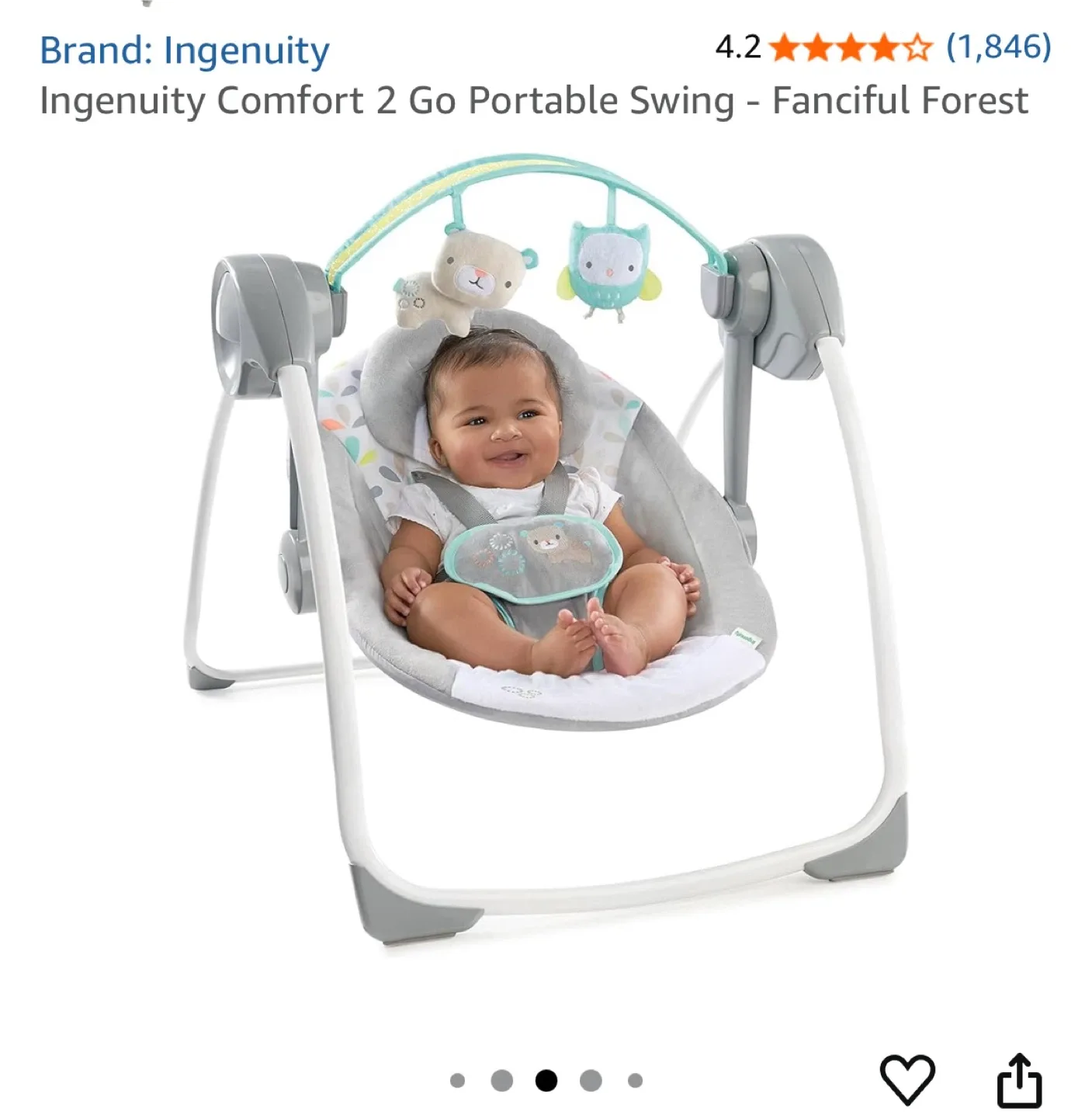 Ingenuity Comfort 2 Go Portable Swing image indicator(2)