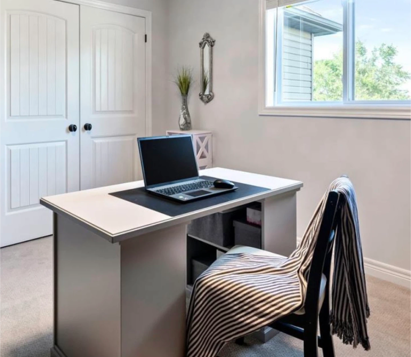 Grey Desk with Storage - photo 2