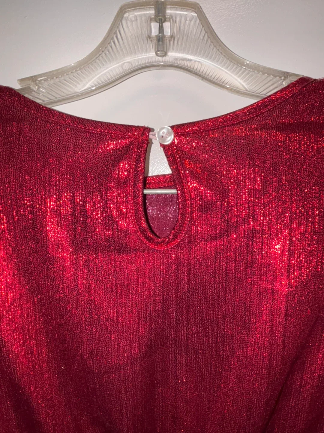 Shein Red Sparkly Dress Size 140 IS 10 kids image indicator(3)