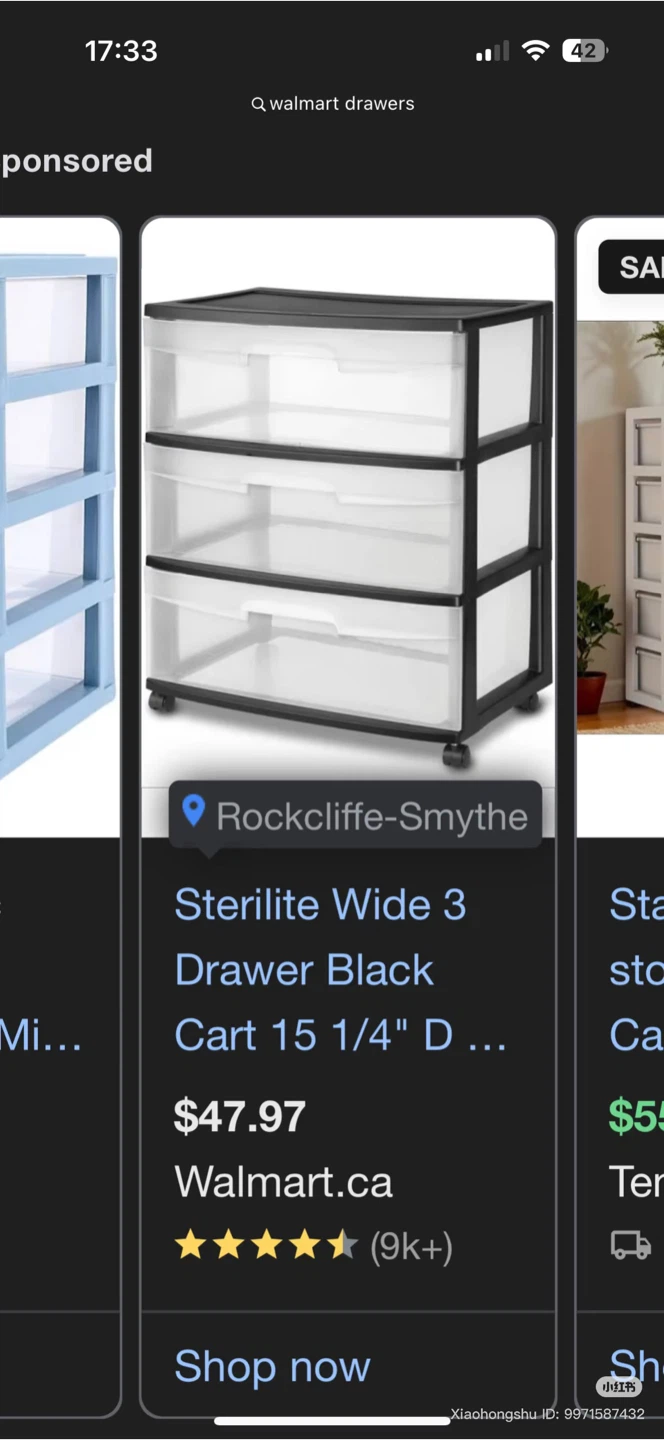Sterilite Wide 3 Drawer Cart - white - photo 2