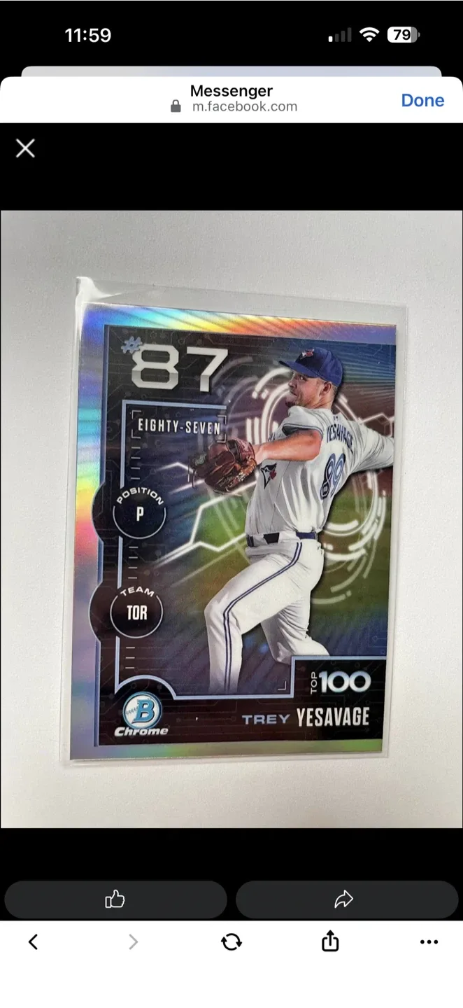 Trey Yesavage 2025 Bowman Chrome Baseball Card thumbnail