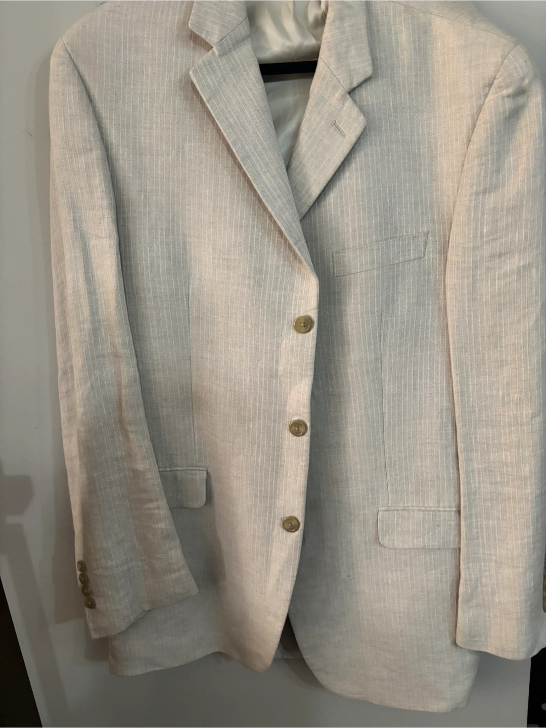 Chaps Beige Linen Blazer Size 42L - photo 2
