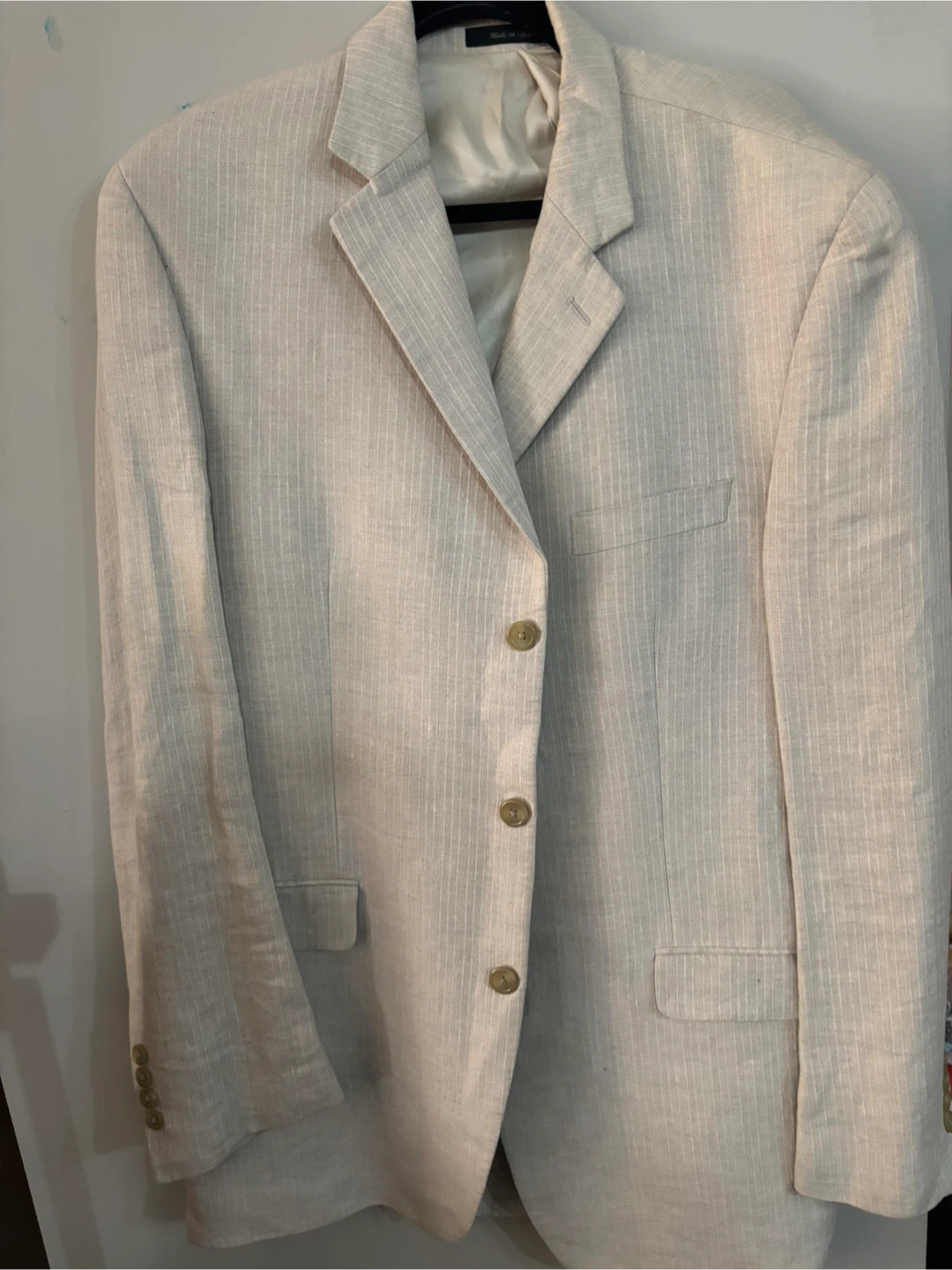 Chaps Beige Linen Blazer Size 42L