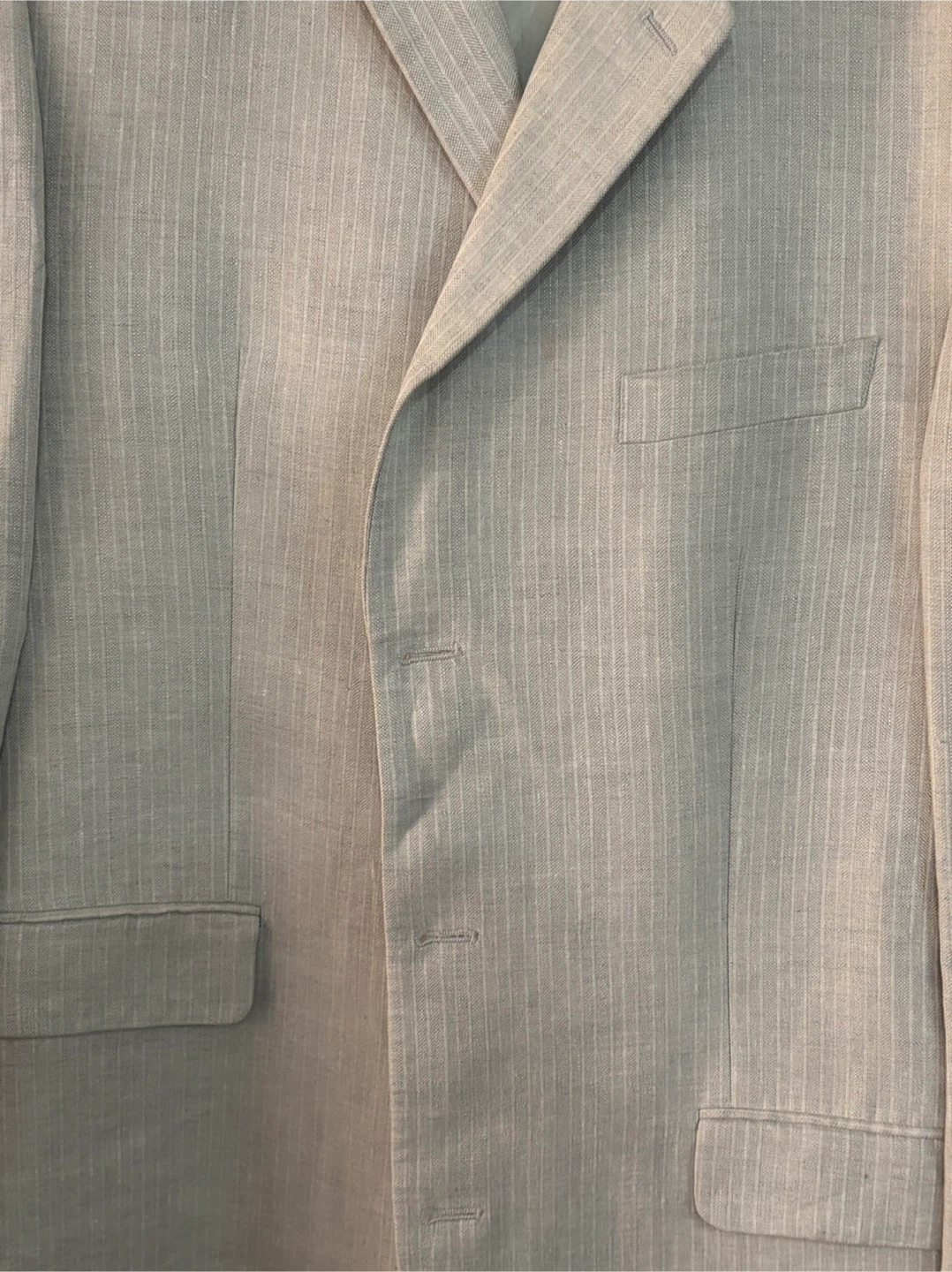 Chaps Beige Linen Blazer Size 42L - photo 4