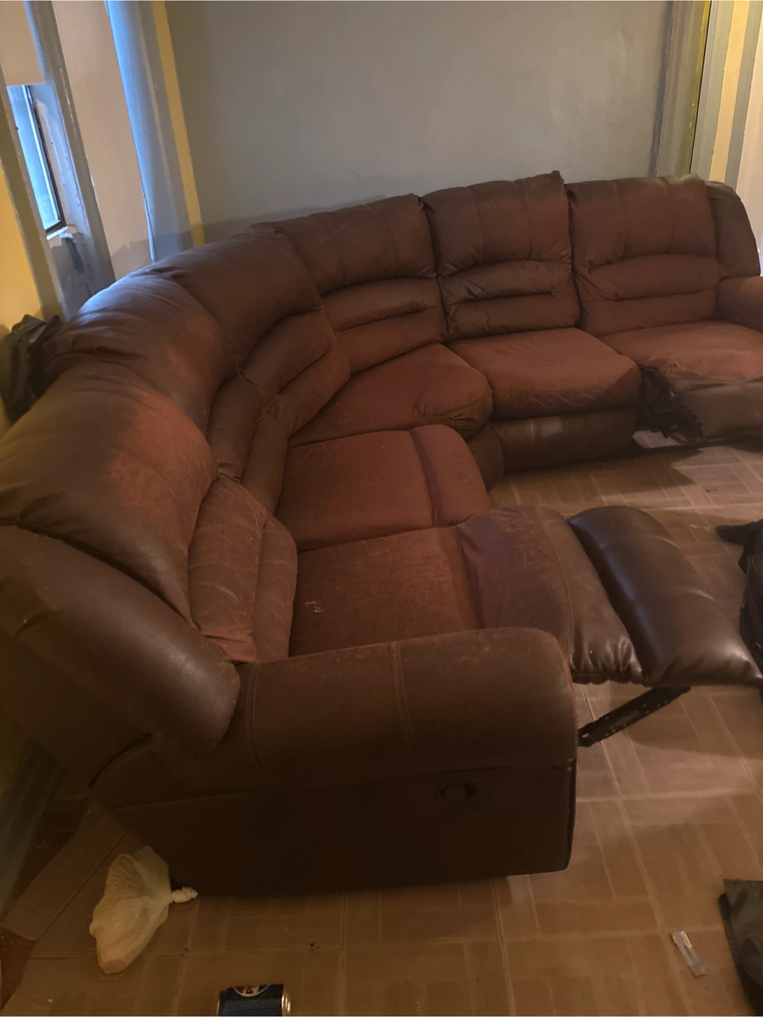 Brown Leather Sectional Sofa - photo 2