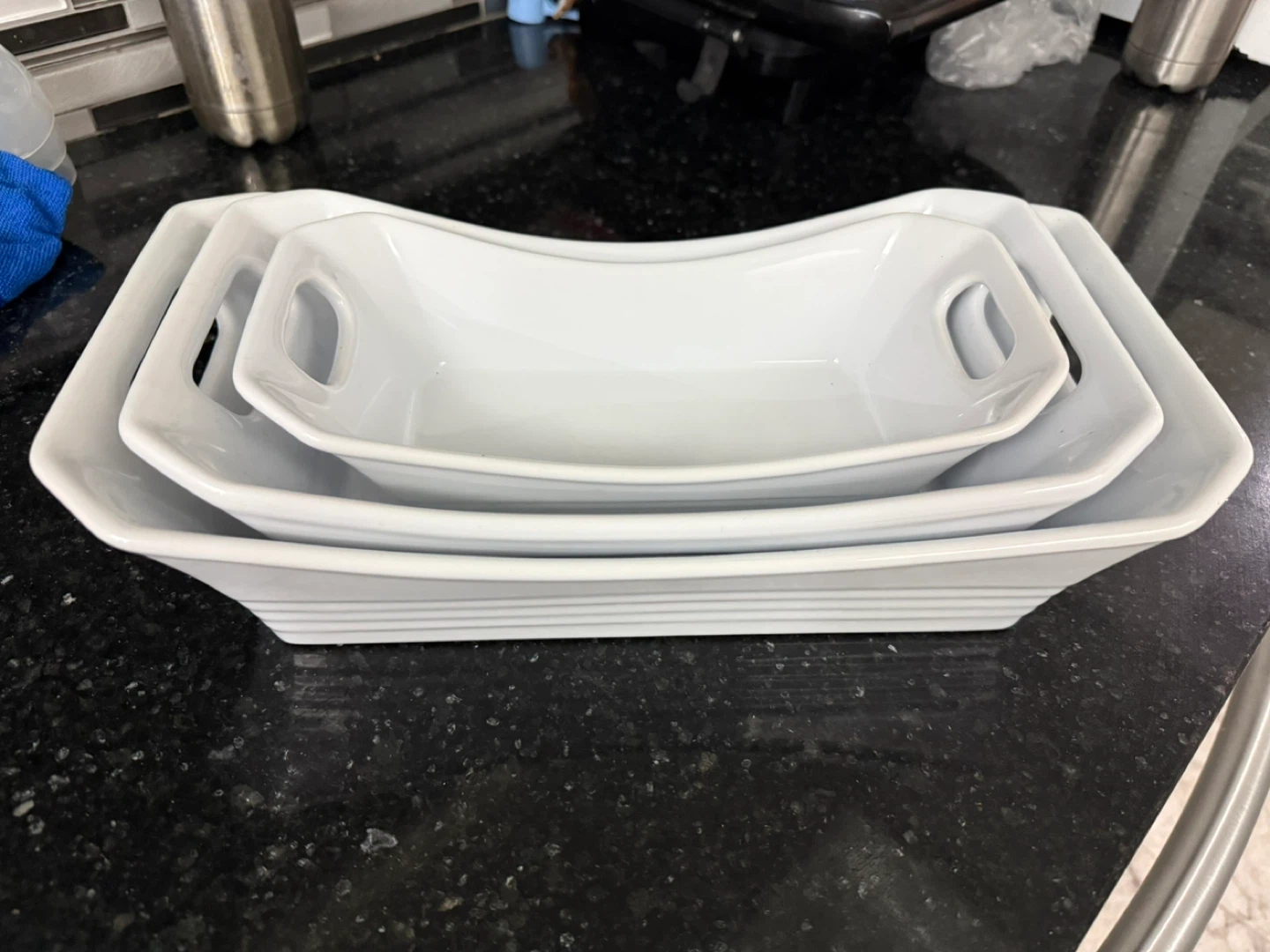 White Serving Trays - Set of 3 - photo 2