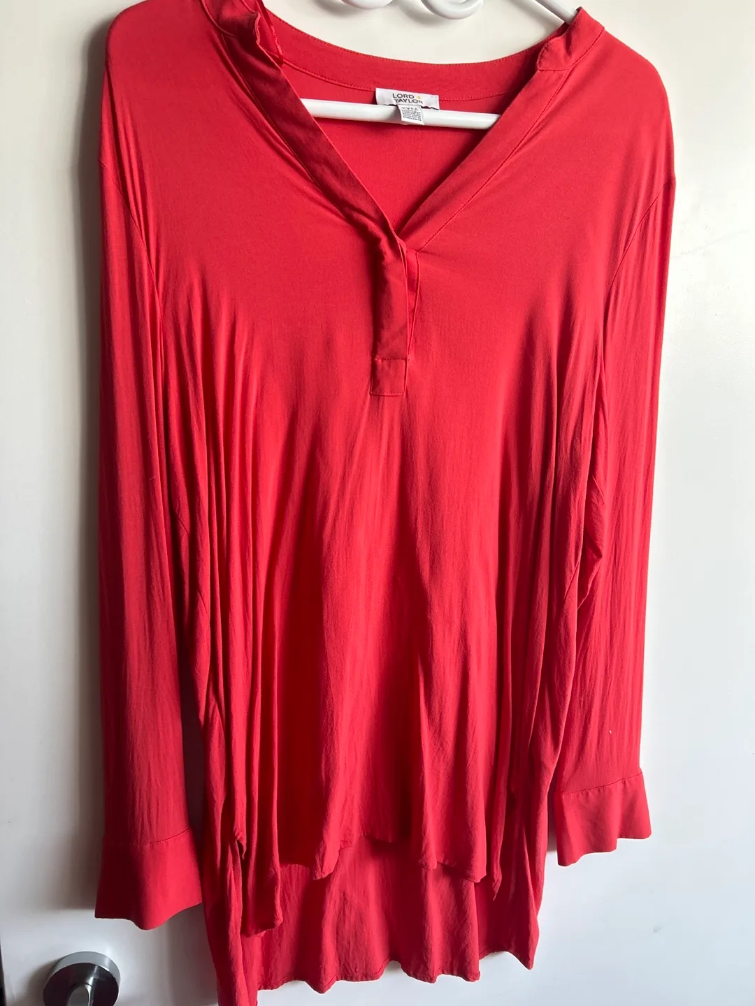 Lord & Taylor Coral Tunic Top - Size L/XL thumbnail