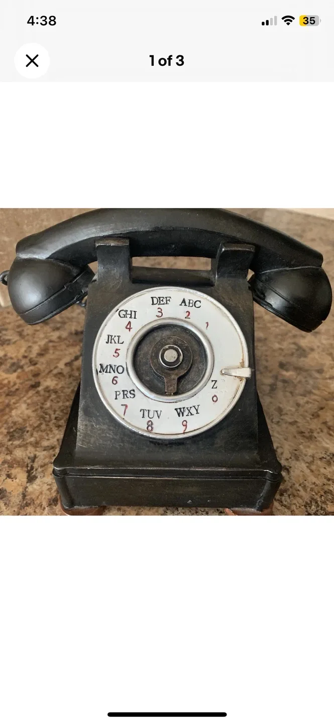 Vintage Rotary Phone Coin Bank