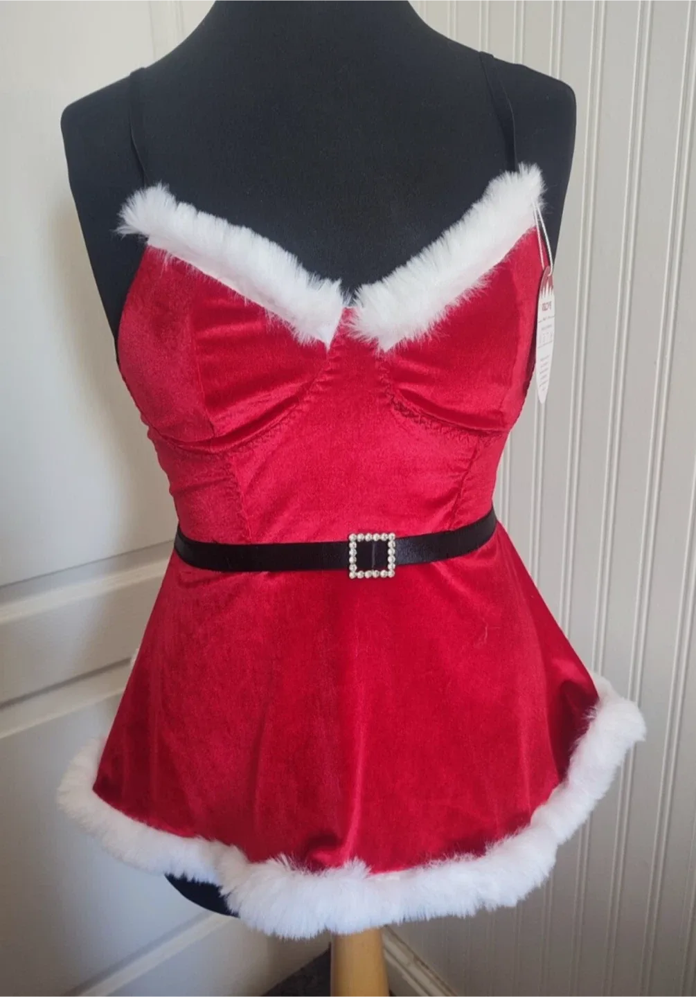 Red Santa Dress with White Fur Trim- NWT - Size Small image indicator(2)