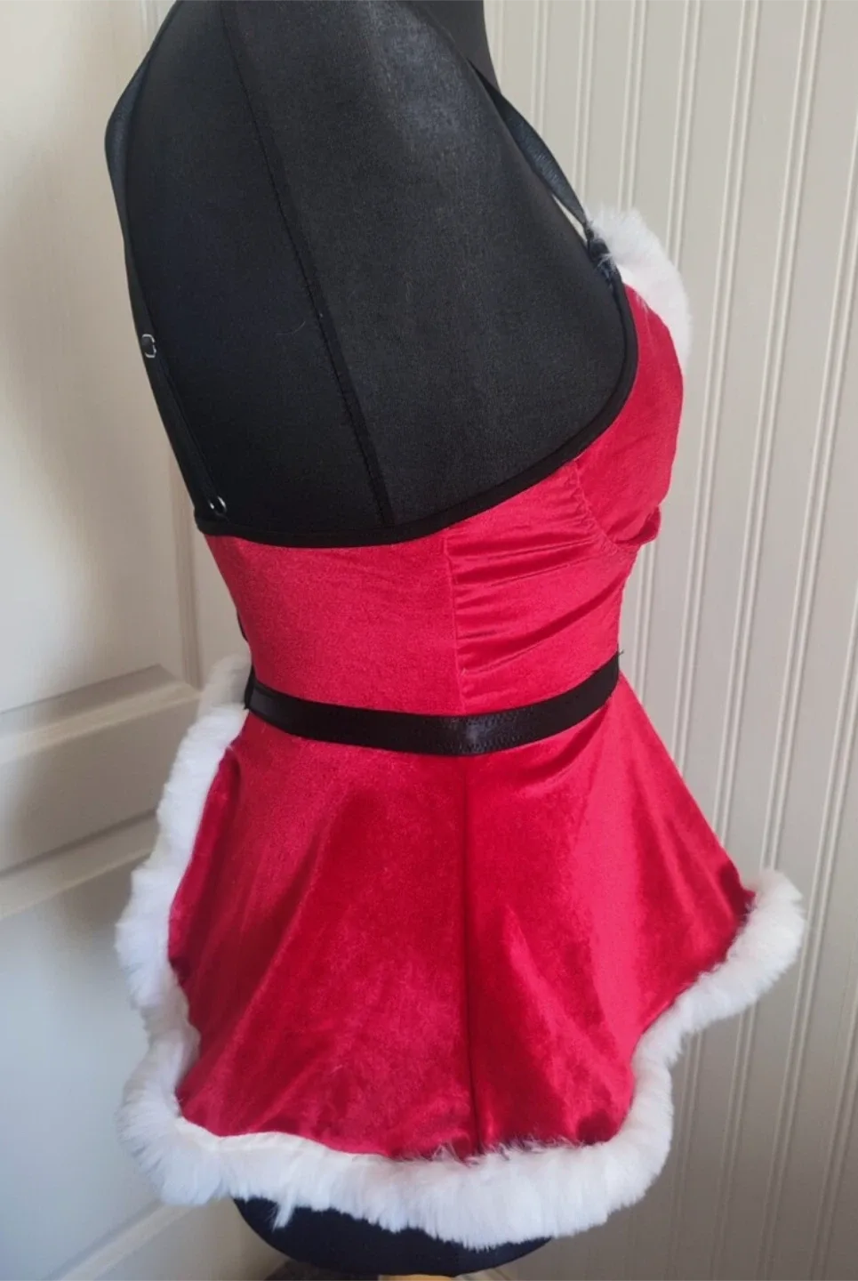 Red Santa Dress with White Fur Trim- NWT - Size Small image indicator(3)
