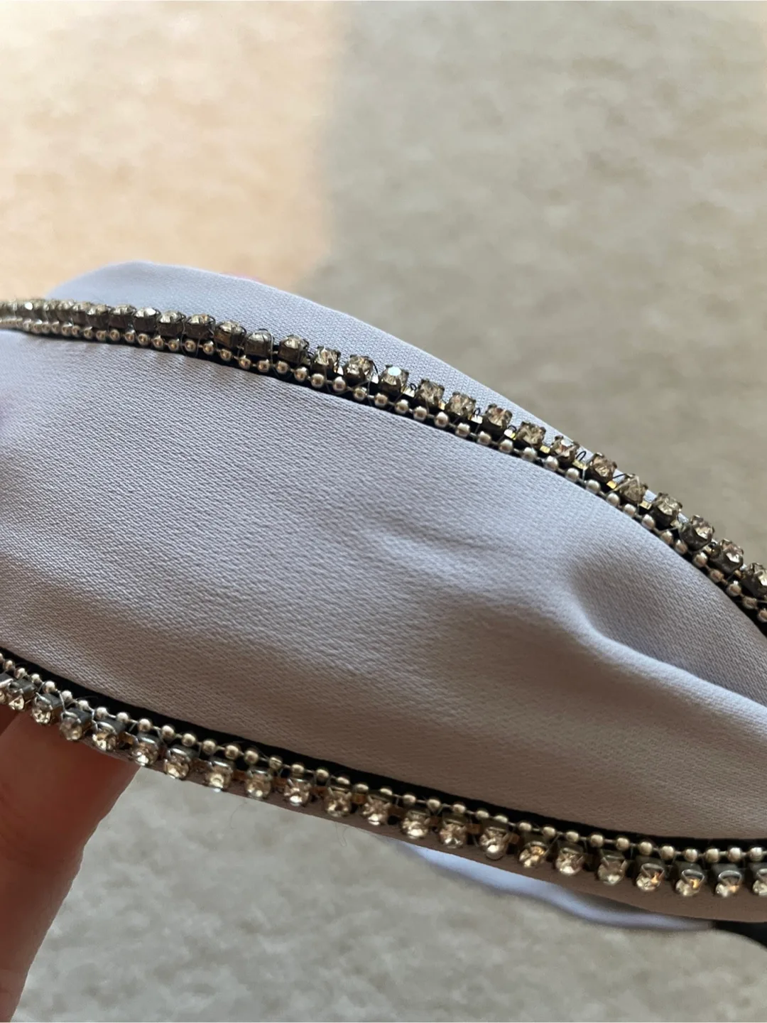 Grey Knotted Headband with Rhinestones image indicator(3)
