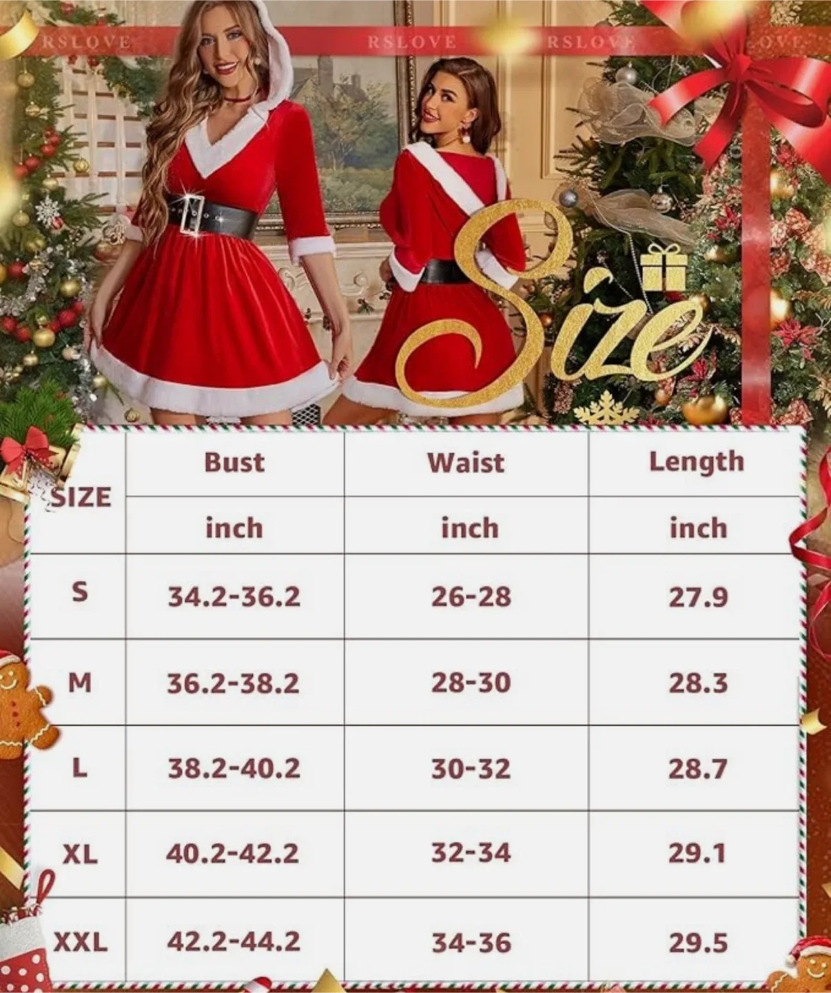 Mrs Claus Lingerie Set with White Fur Trim- Large - NWT image indicator(6)