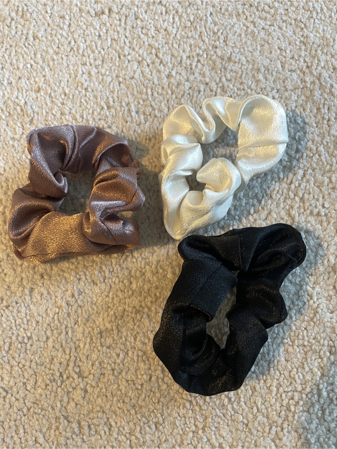 Scrunchies - Black, White, Bronze