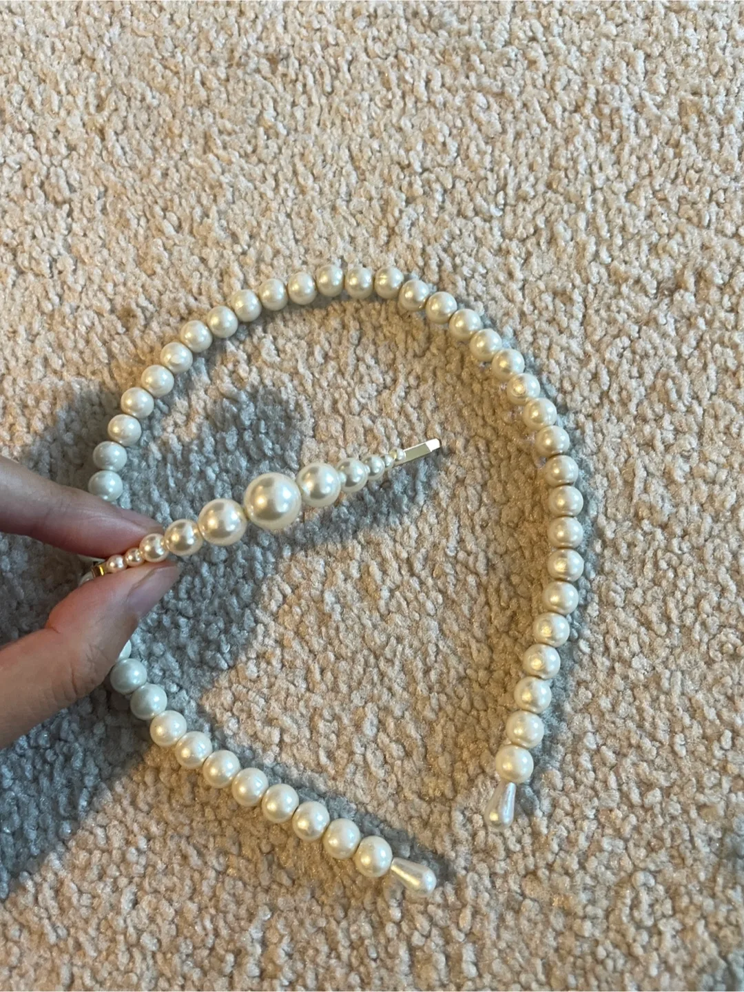 Pearl Beaded Headband & Hairclip Set thumbnail