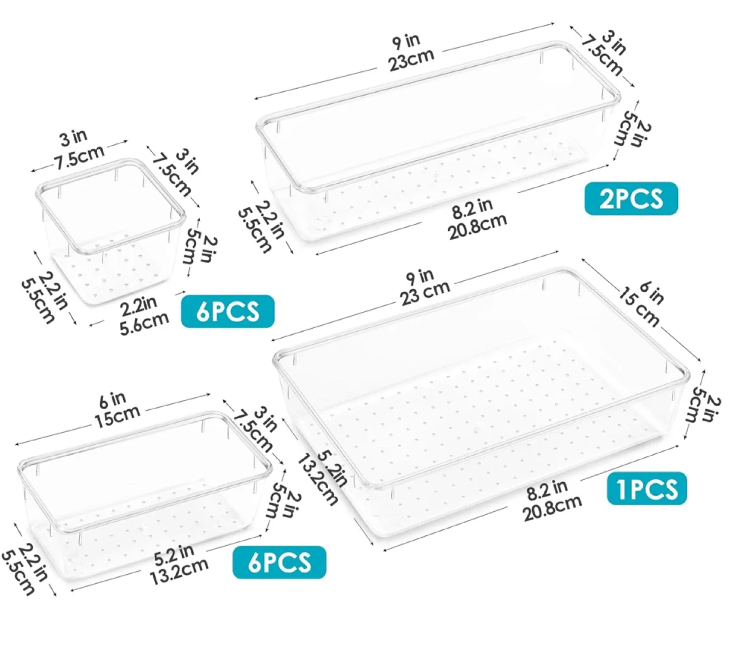 Clear Drawer Organizer Set - 15 Pieces image indicator(2)