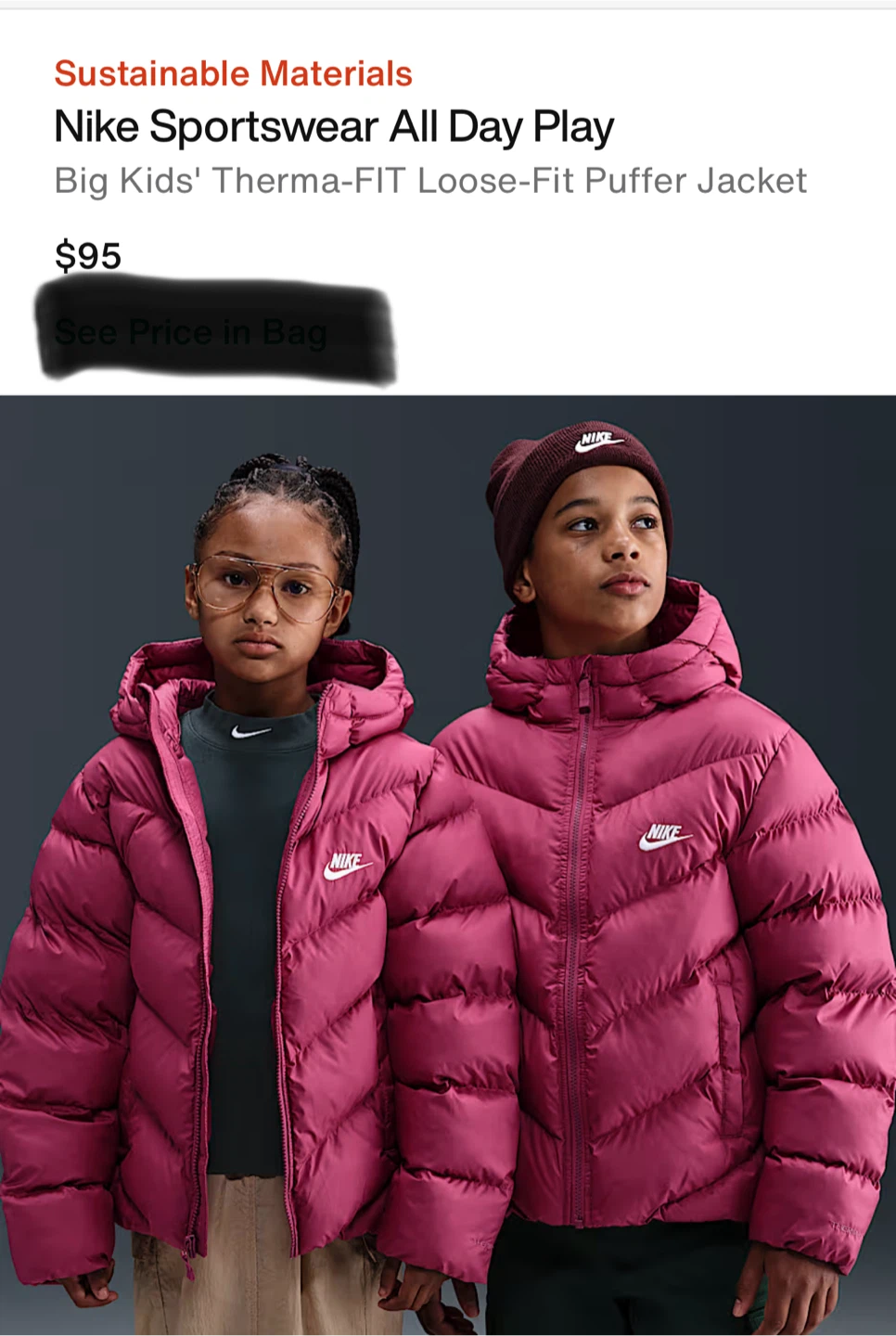 Nike All Day Play Puffer Jacket - Kids Size M - photo 4