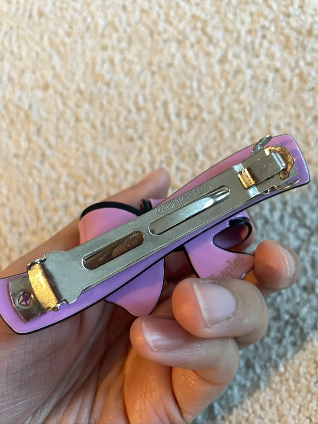 Clip Paris Bow Hair Clip - Pink & Black image indicator(2)