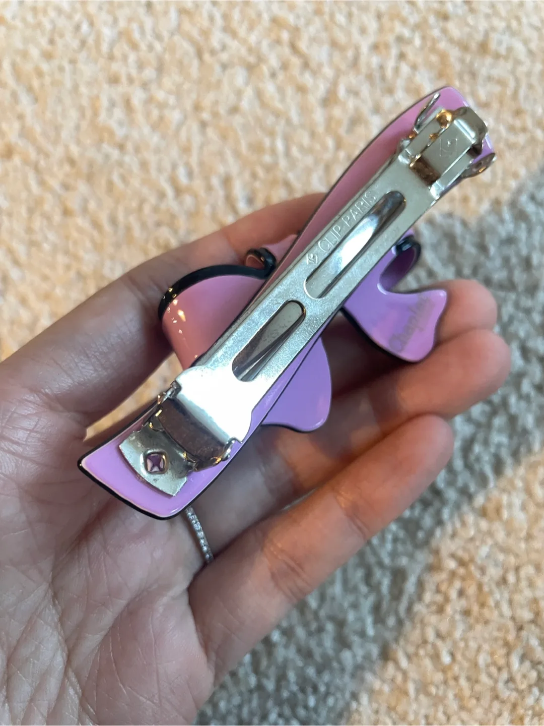 Clip Paris Bow Hair Clip - Pink & Black image indicator(4)