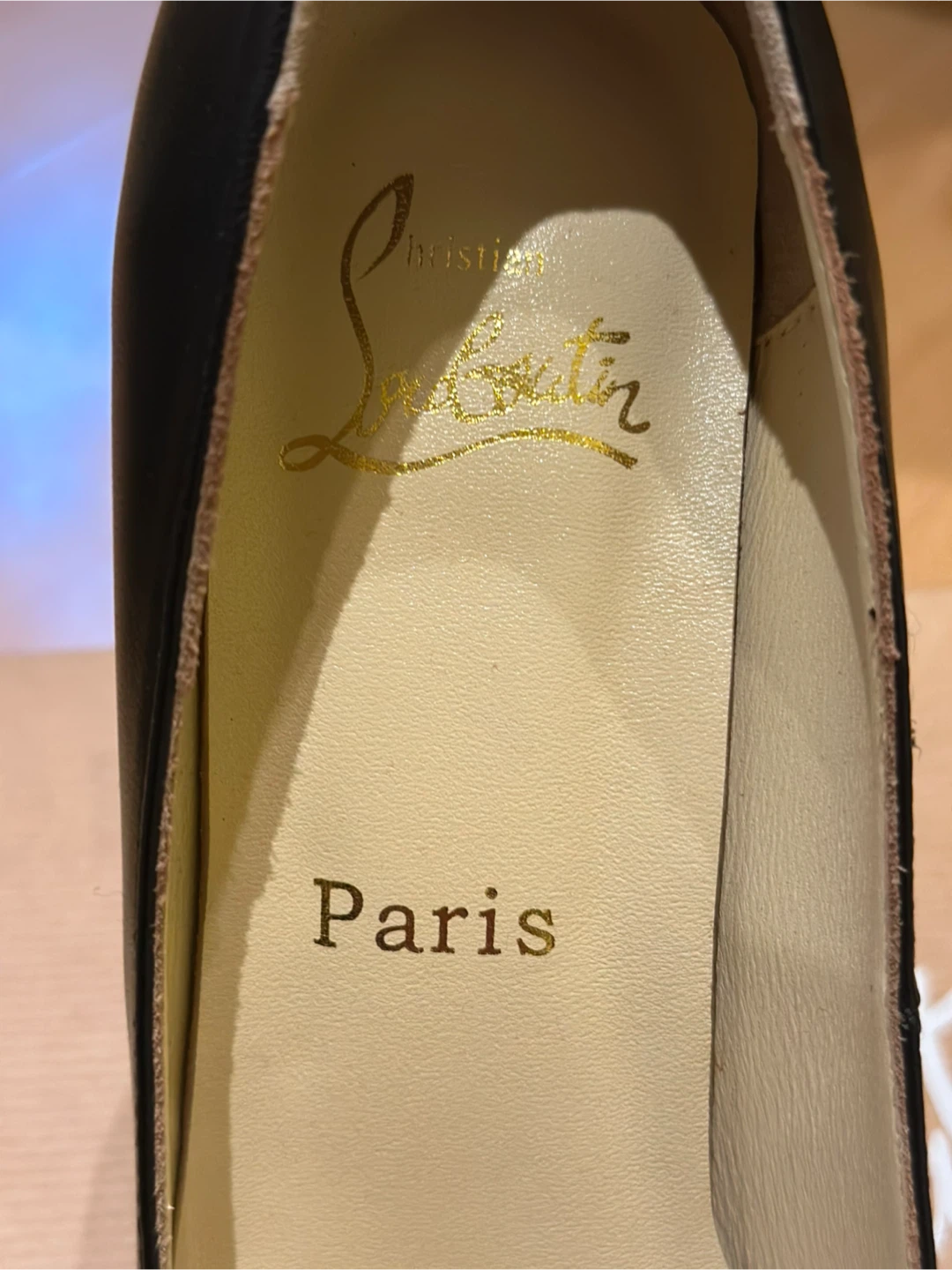 Christian Louboutin Vintage Black Leather Heels Size 38 NEW - photo 4