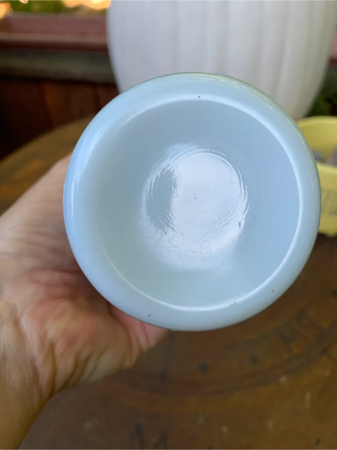 Vintage Milk Glass Pitcher with Metal Handle image indicator(4)