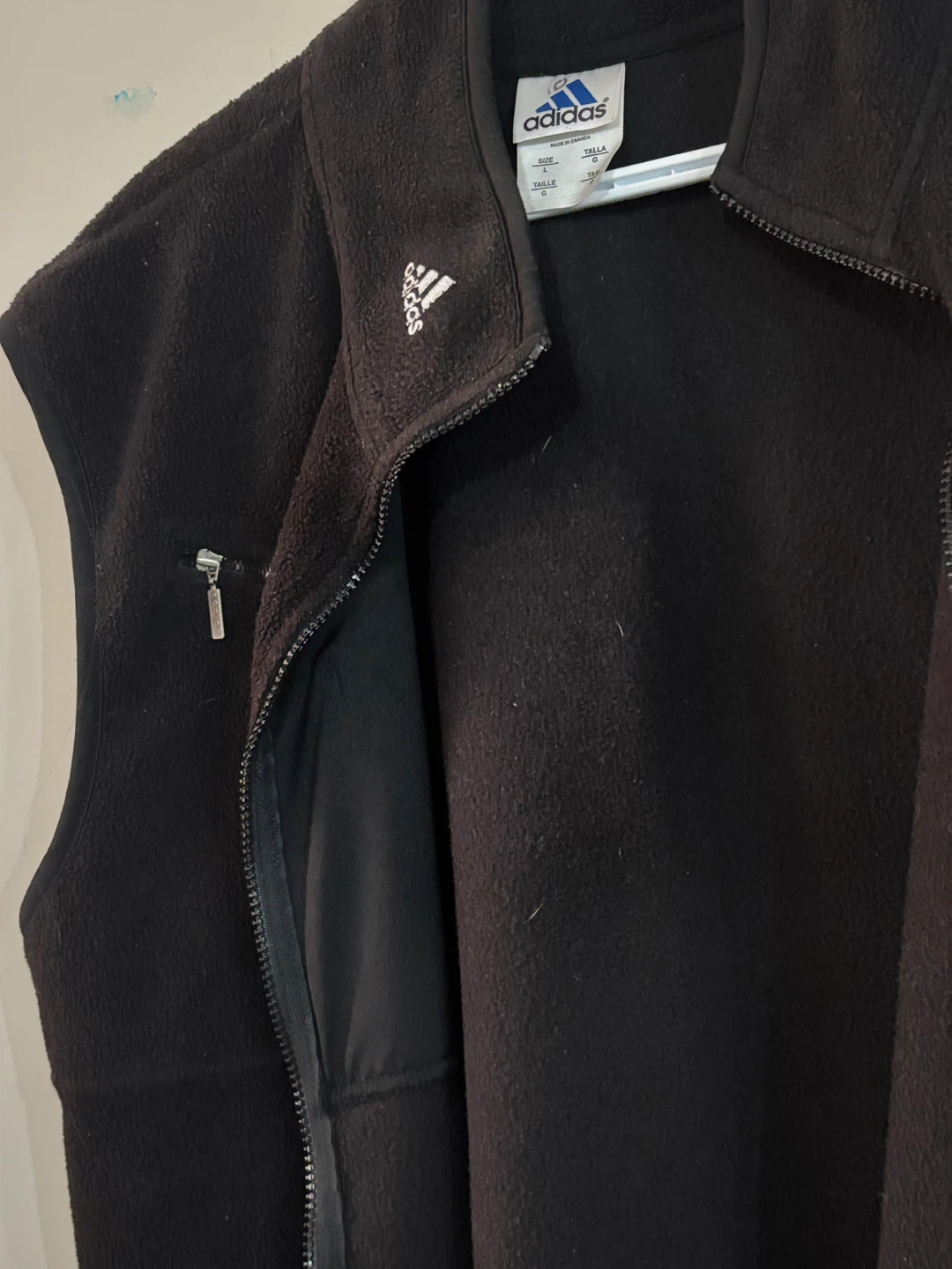 Adidas Black Fleece Vest - Size Large
