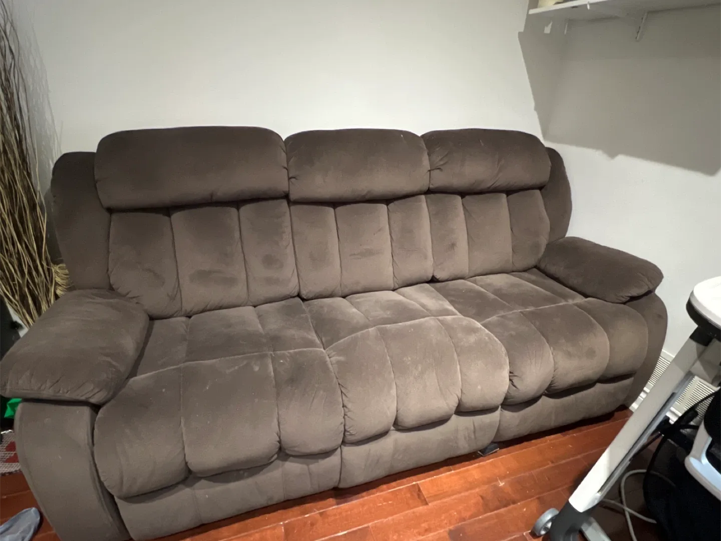 Dark Brown Reclining Sofa thumbnail