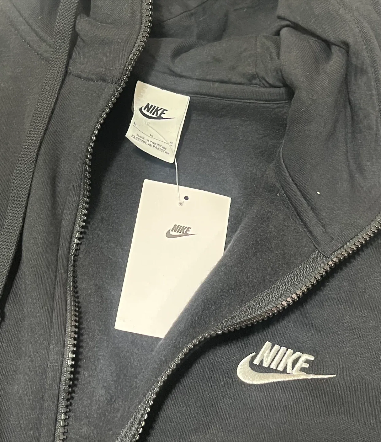 Nike Men's Sportswear Club Fleece Full-Zip Hoodie Sz M Black image indicator(3)