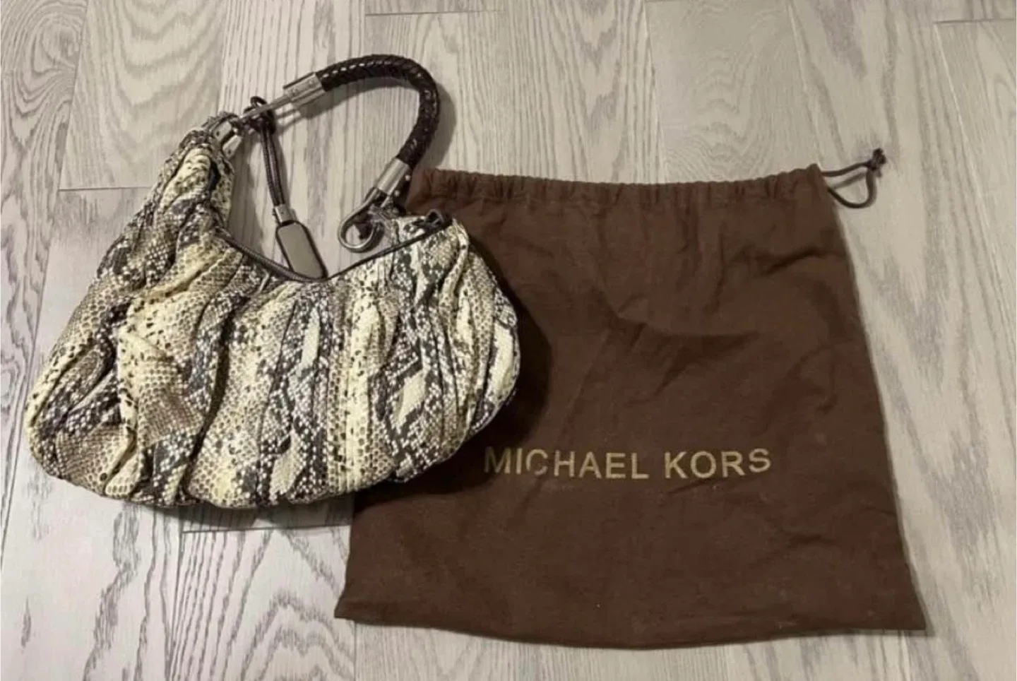 Michael Kors Snakeskin Print Hobo Bag thumbnail
