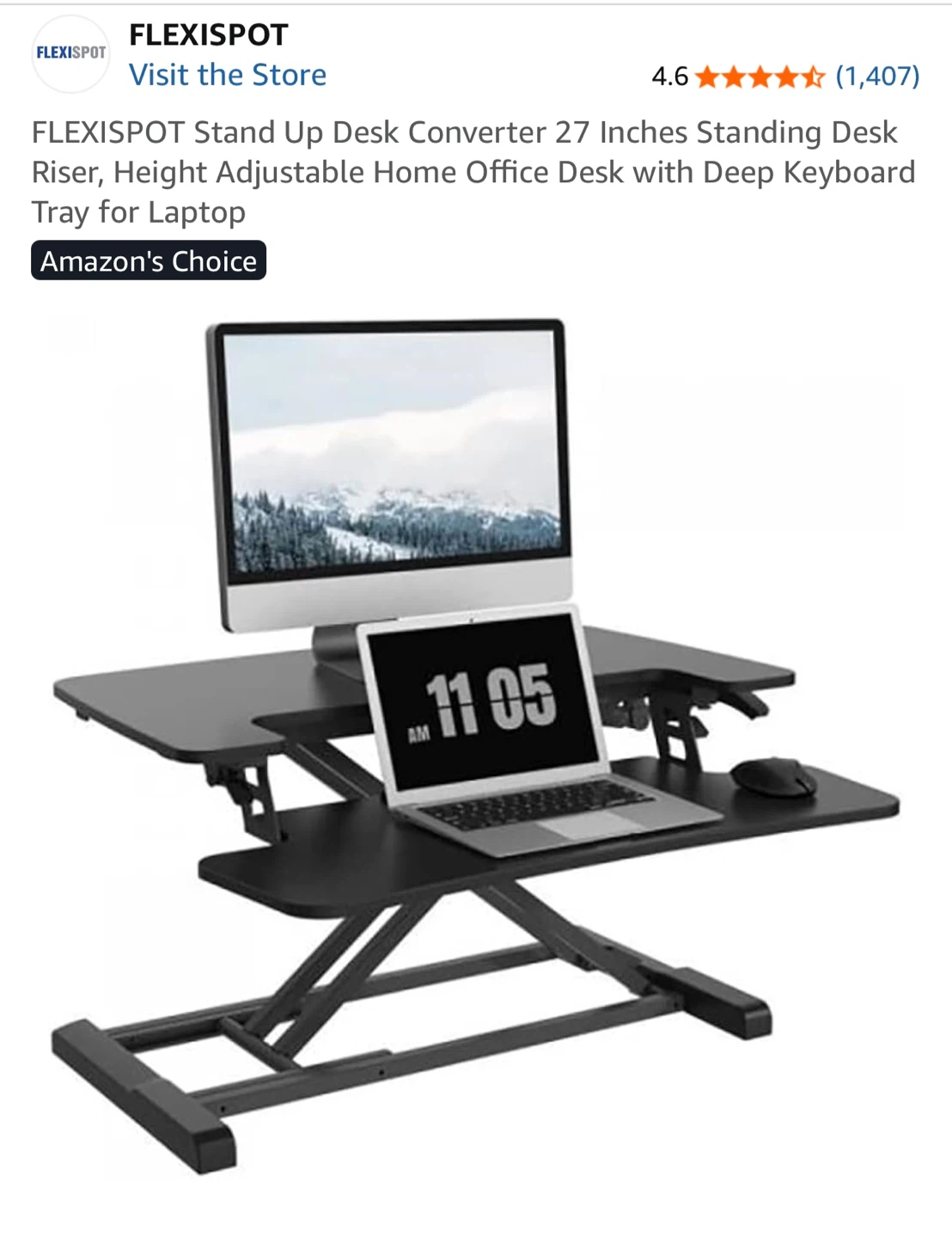 FLEXISPOT Stand Up Desk Converter 27 inch