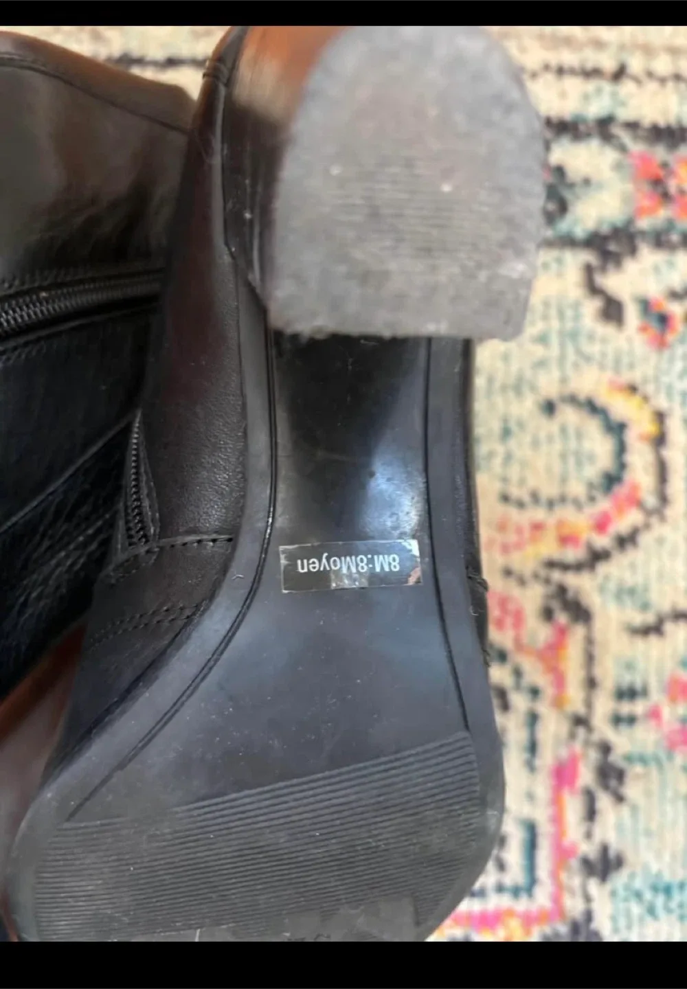 Black Leather Ankle Boots - Size 8 image indicator(5)