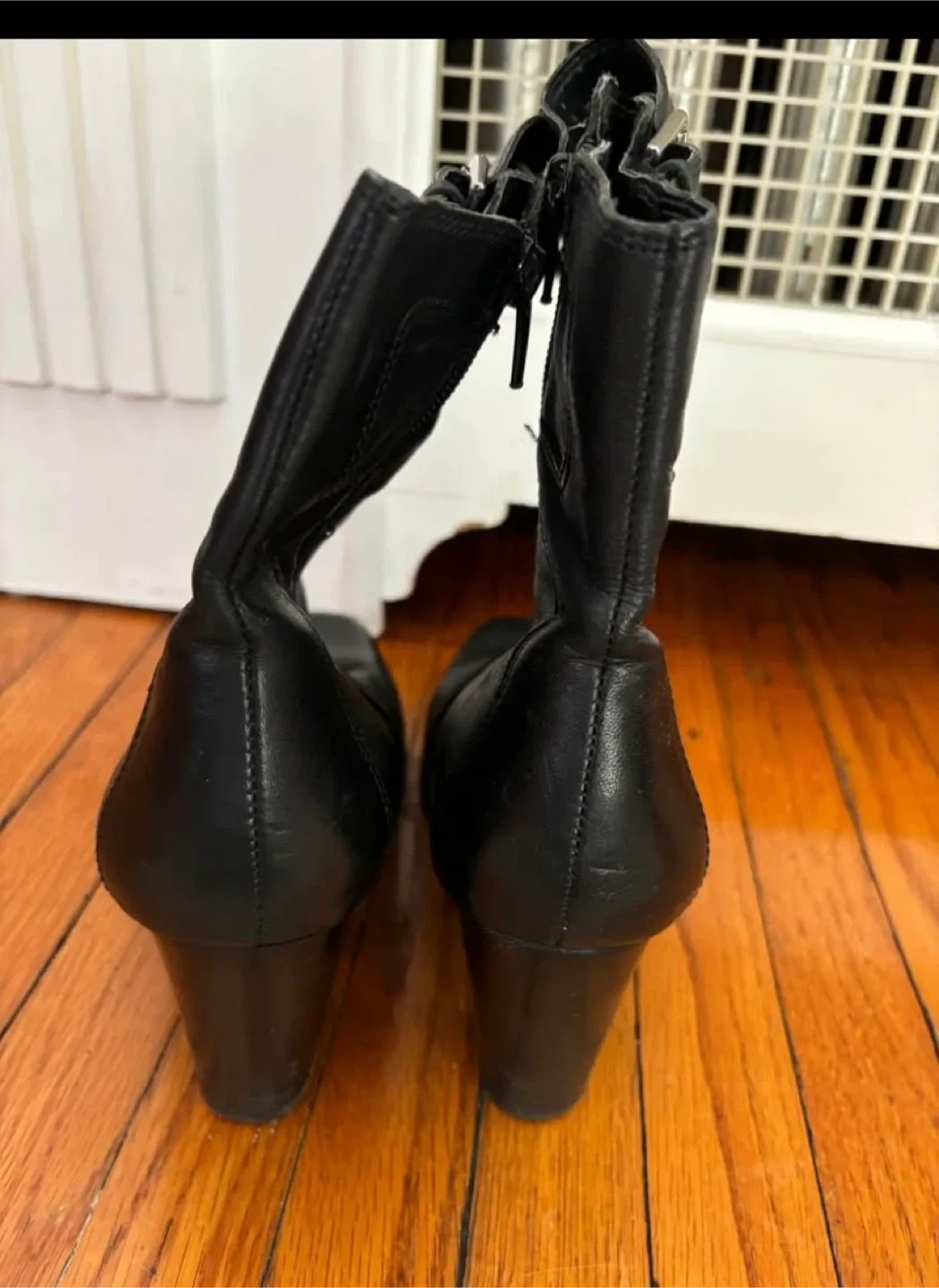 Black Leather Ankle Boots - Size 8 image indicator(4)