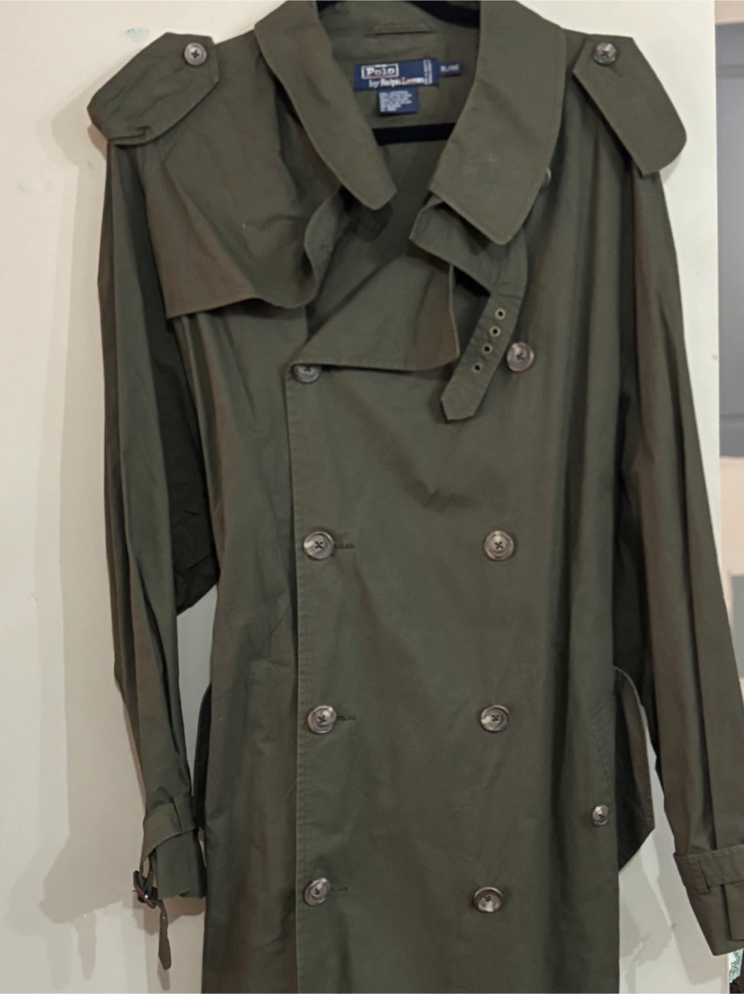 Polo by Ralph Lauren Olive Trench Coat XL