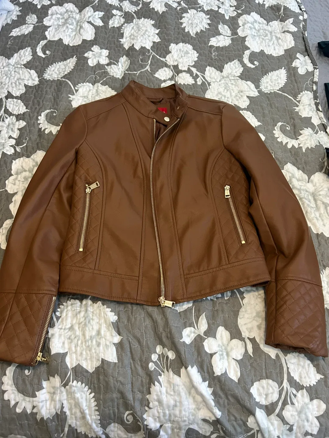 Brown Guess Faux Leather Jacket thumbnail