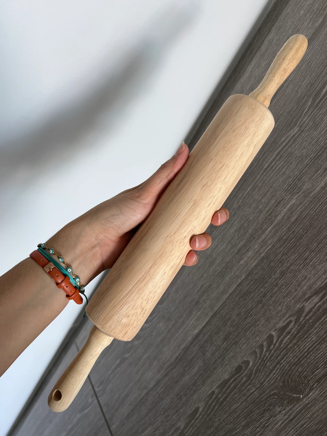 2 wooden rolling pins + dough cutter - photo 2